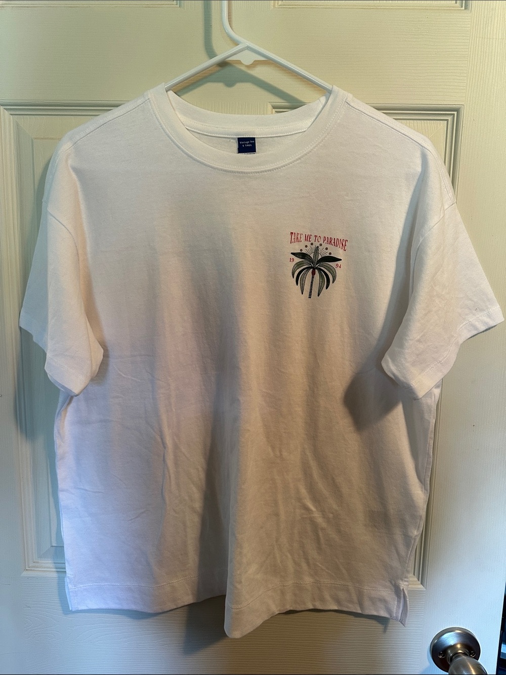 Old Navy White Short Sleeve Tee with Palm Graphic
